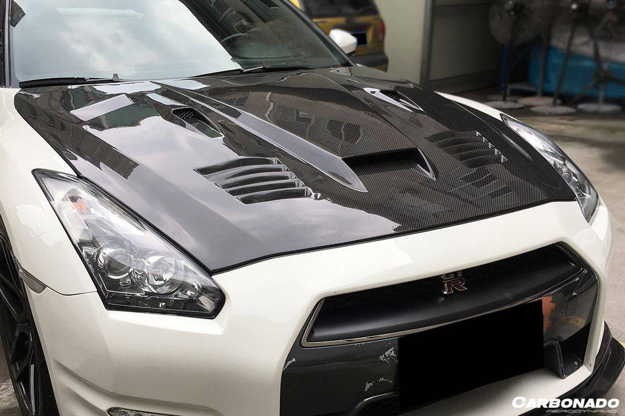 2008-2016 Nissan GTR R35 CBA  DBA GTC Style Carbon Fiber Hood