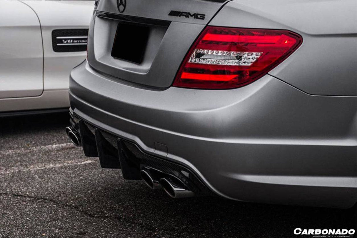 2012-2014 Mercedes Benz W204 C63 AMG RZ Style Carbon Fiber Rear Lip