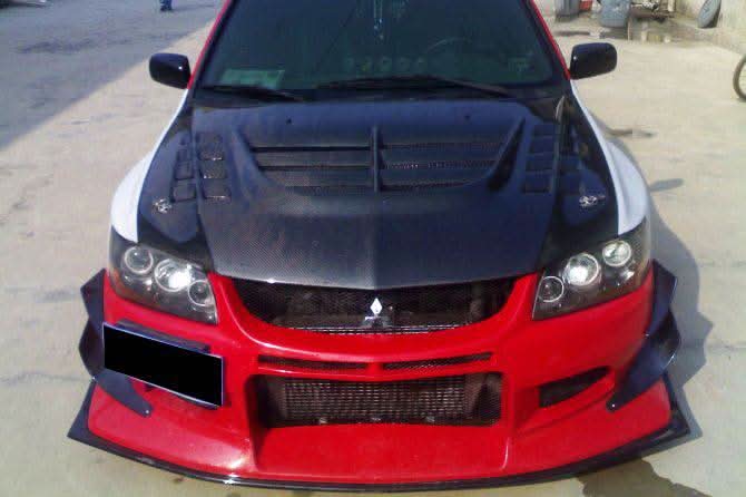2003-2006 Mitsubishi Evo 7 8 9 VTX Style Carbon Fiber Hood