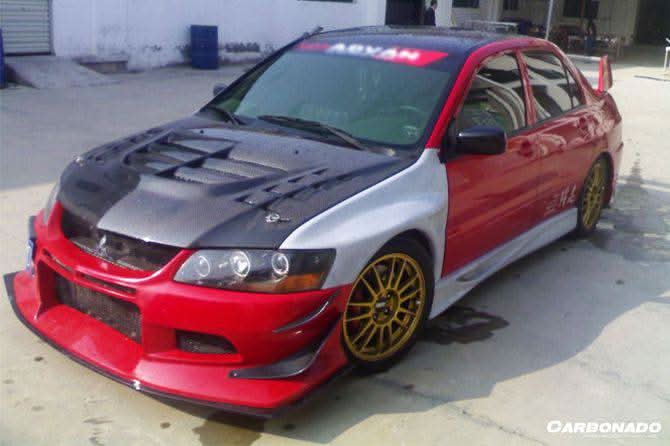 2003-2006 Mitsubishi Evo 7 8 9 VTX Style Carbon Fiber Hood