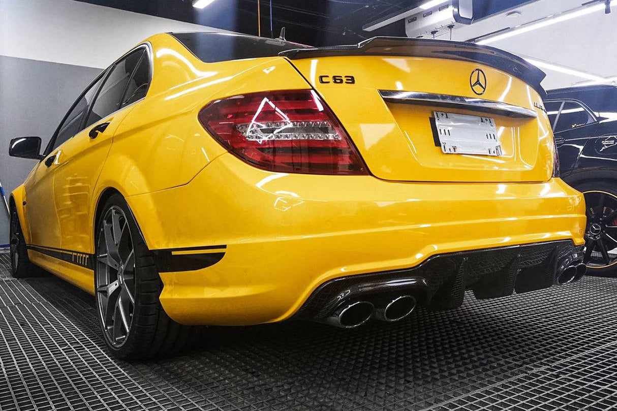 2012-2014 Mercedes Benz W204 C63 AMG RZ Style Carbon Fiber Rear Lip