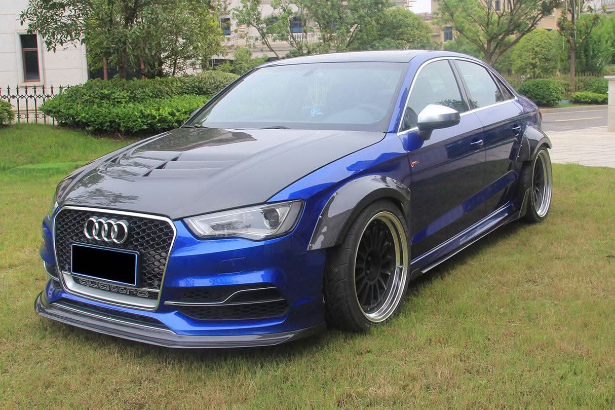 2013-2016 Audi 8V S3 A3 Sline Sedan BKSS Style Carbon Fiber Front Lip