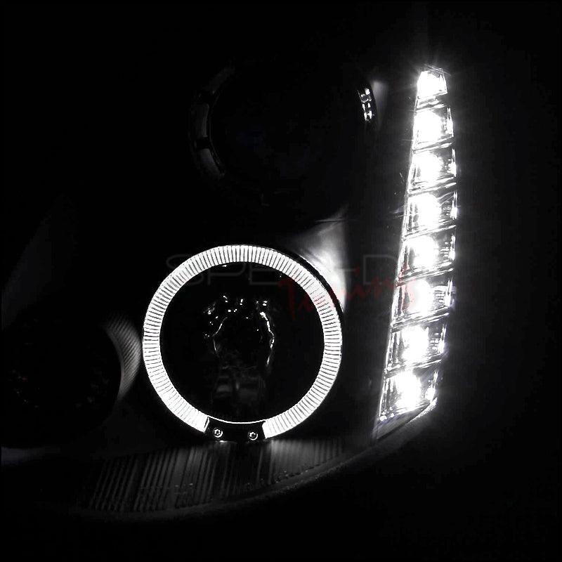 Projector Headlights Infiniti G35 Sedan (2005-2006) Halo w/ LED Strip - Black or Chrome - K2 Industries