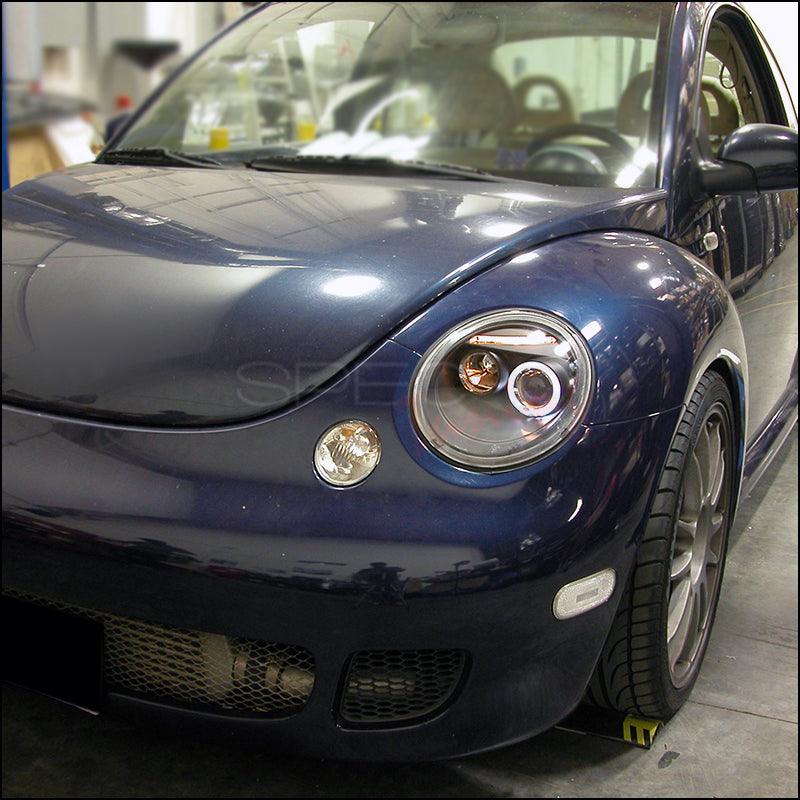 Spec-D Projector Headlights VW Beetle (1998-2005) Halo LED - Black, Tinted or Chrome