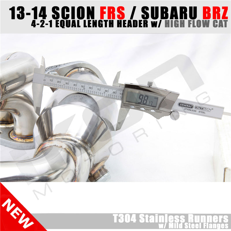 2013-2016 Scion FR-S 4-2-1 Equal Length Header EL Spun High Flow Cat