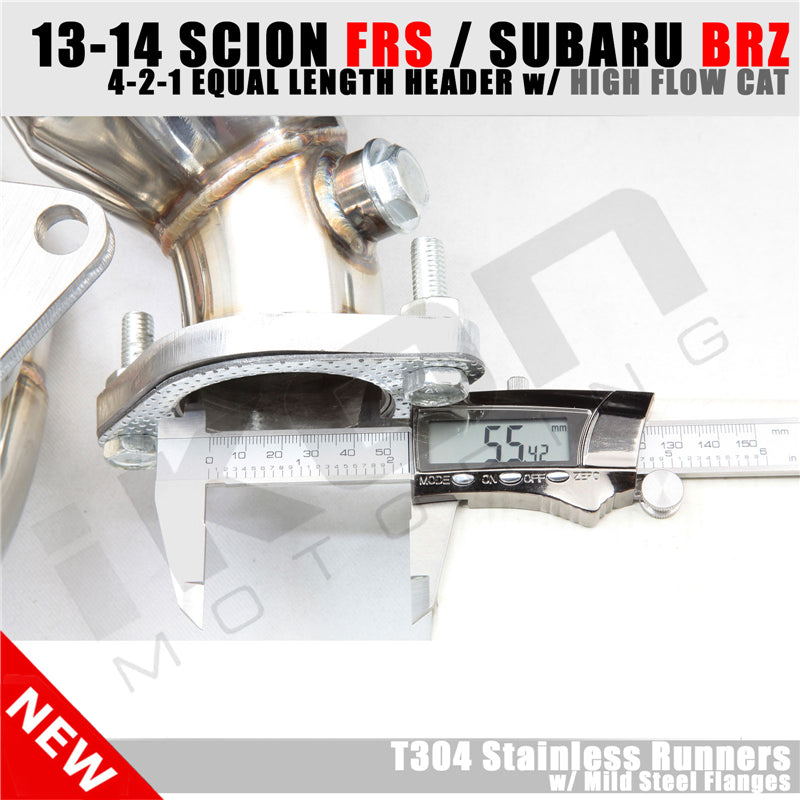 2013-2016 Scion FR-S 4-2-1 Equal Length Header EL Spun High Flow Cat