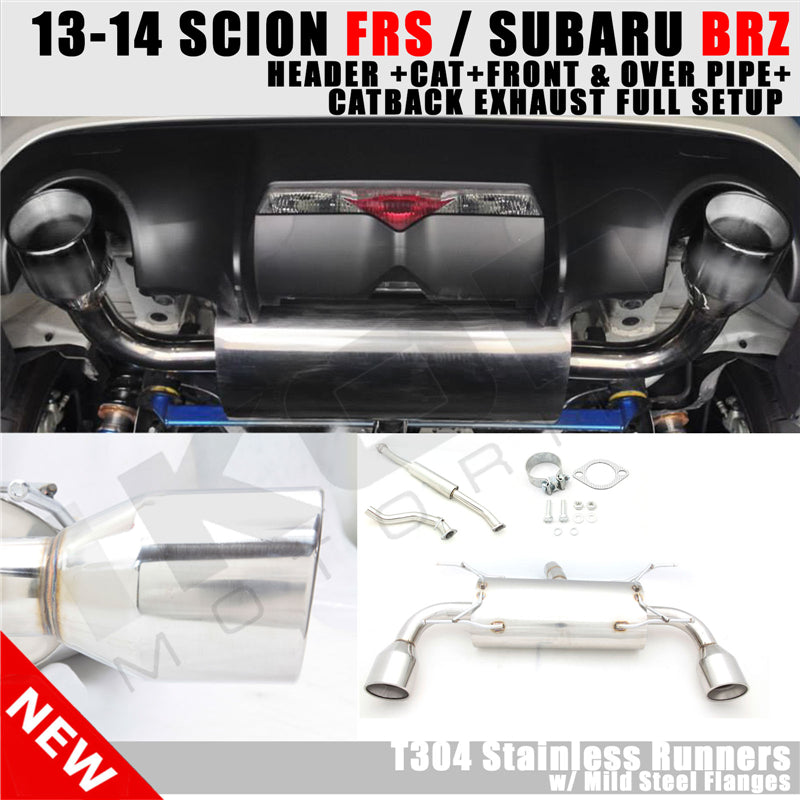 For 13-20 Scion FRS/BRZ/Toyota 86 Header Catback Exhaust Dual 4.5 Tips
