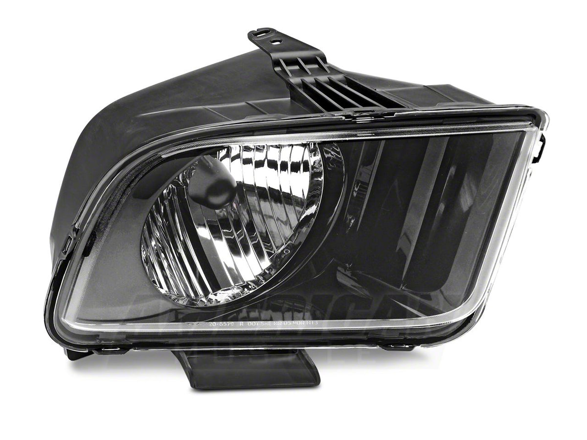 Raxiom Axial Series Stock Replacement Headlights; Black Housing; Clear Lens (05-09 Mustang w/ Factory Halogen Headlights, Excluding GT500)