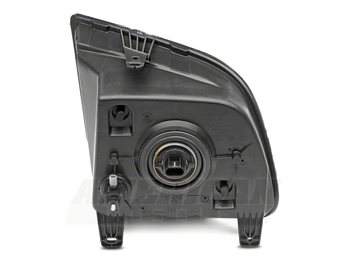 Raxiom Axial Series Stock Replacement Headlights; Black Housing; Clear Lens (05-09 Mustang w/ Factory Halogen Headlights, Excluding GT500)