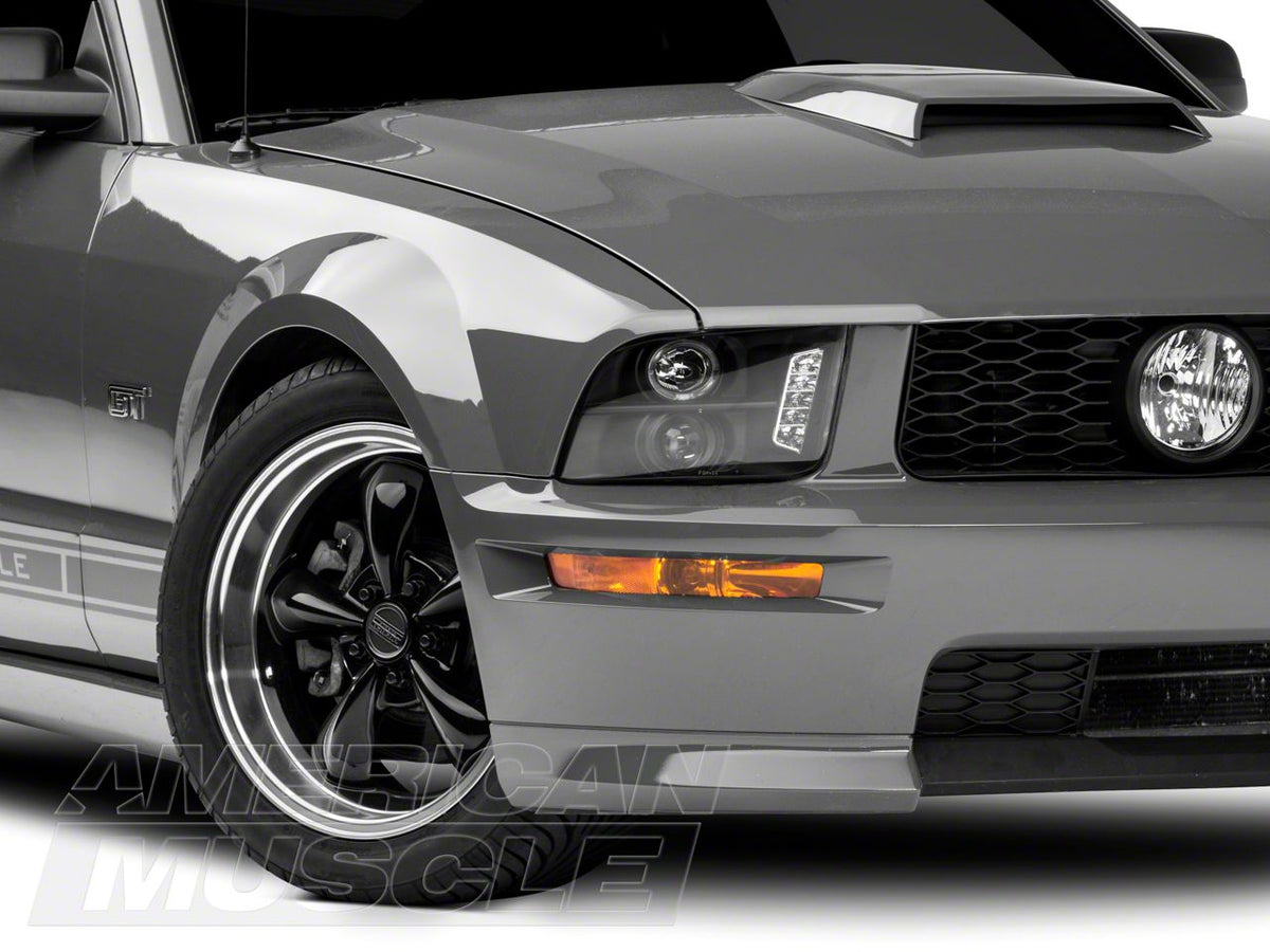 Raxiom Led Halo Projector Headlights; Black Housing; Clear Lens (05-09 Mustang W/ Factory Halogen Headlights, Excluding Gt500)