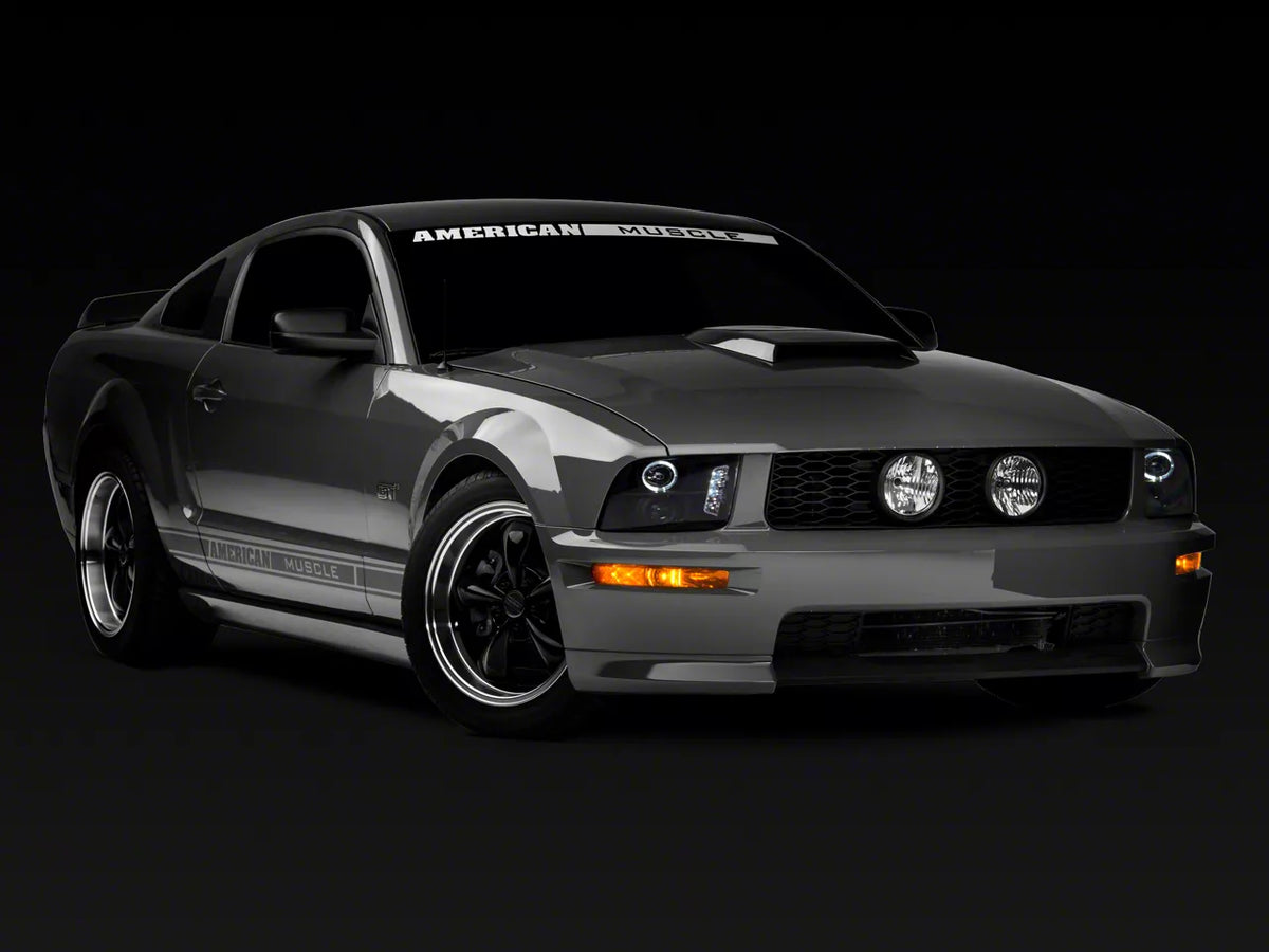 Raxiom Led Halo Projector Headlights; Black Housing; Clear Lens (05-09 Mustang W/ Factory Halogen Headlights, Excluding Gt500)