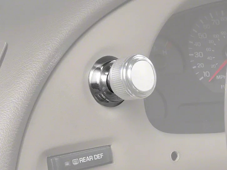 Speedform Modern Billet Headlight Knob Bezel; Polished (94-04 Mustang)