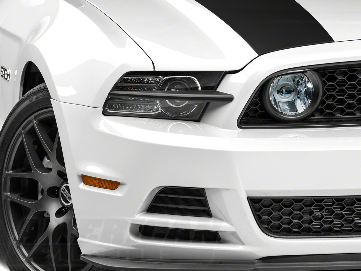 Mmd Headlight Splitters; Matte Black (13-14 Mustang)