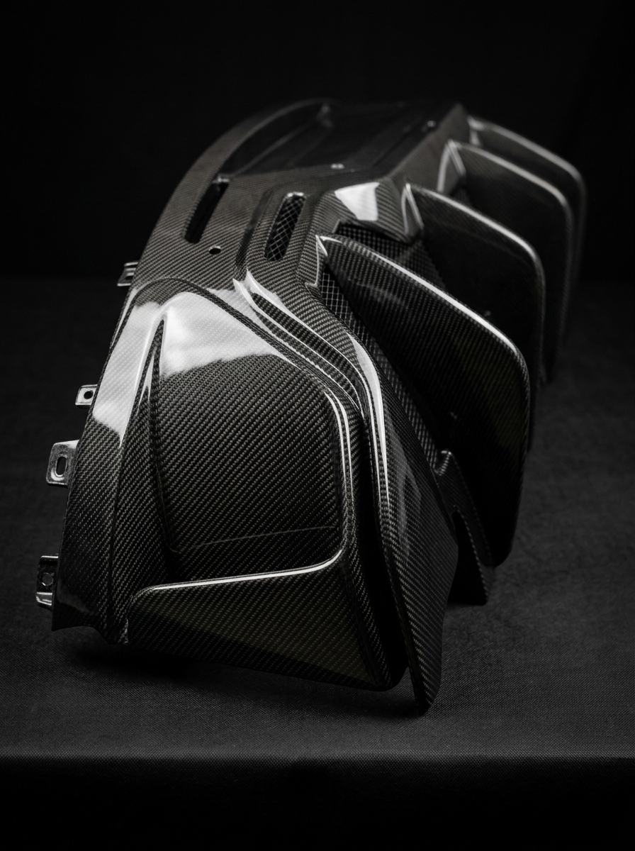 2015+ McLaren 540C 570S 570GT 600LT Multi-Fin Diffuser 3-Piece Rear Bumper - Dry Carbon Fiber