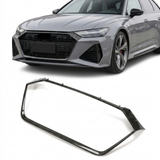 2019–2021 Audi RS6 C8 Avant Front Grille Insert Trim Cover – Dry Carbon Fiber