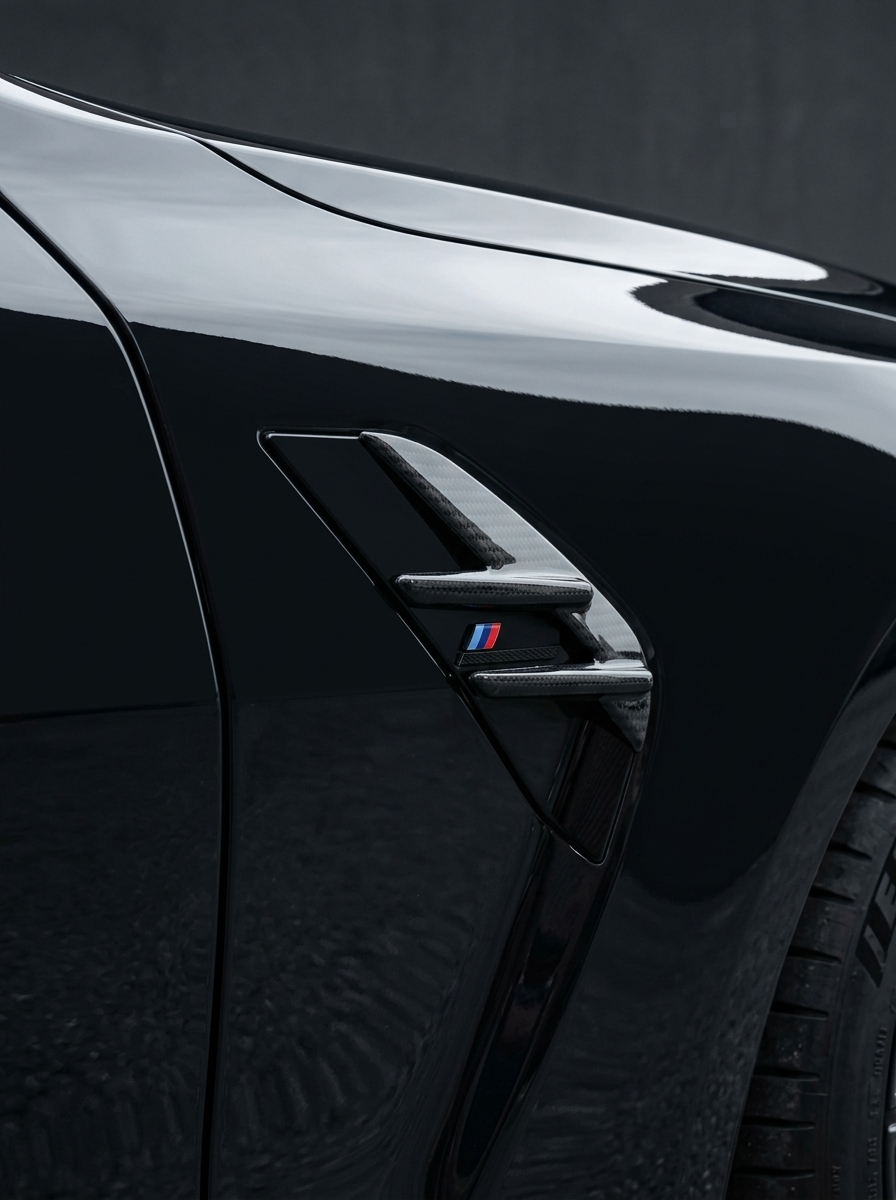 2021–2024 BMW M3 Competition G80 Front Fender Vent Trims – Pre-Preg Dry Carbon Fiber