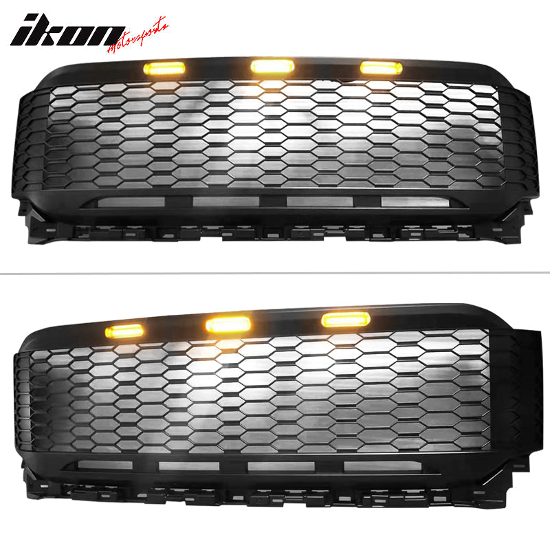 2021-2023 Ford F-150 Grill R Style Front Mesh Car Grille w/ LED ABS