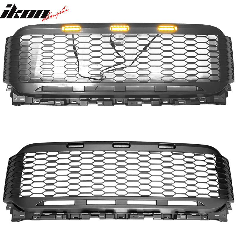 2021-2023 Ford F-150 Grill R Style Front Mesh Car Grille w/ LED ABS