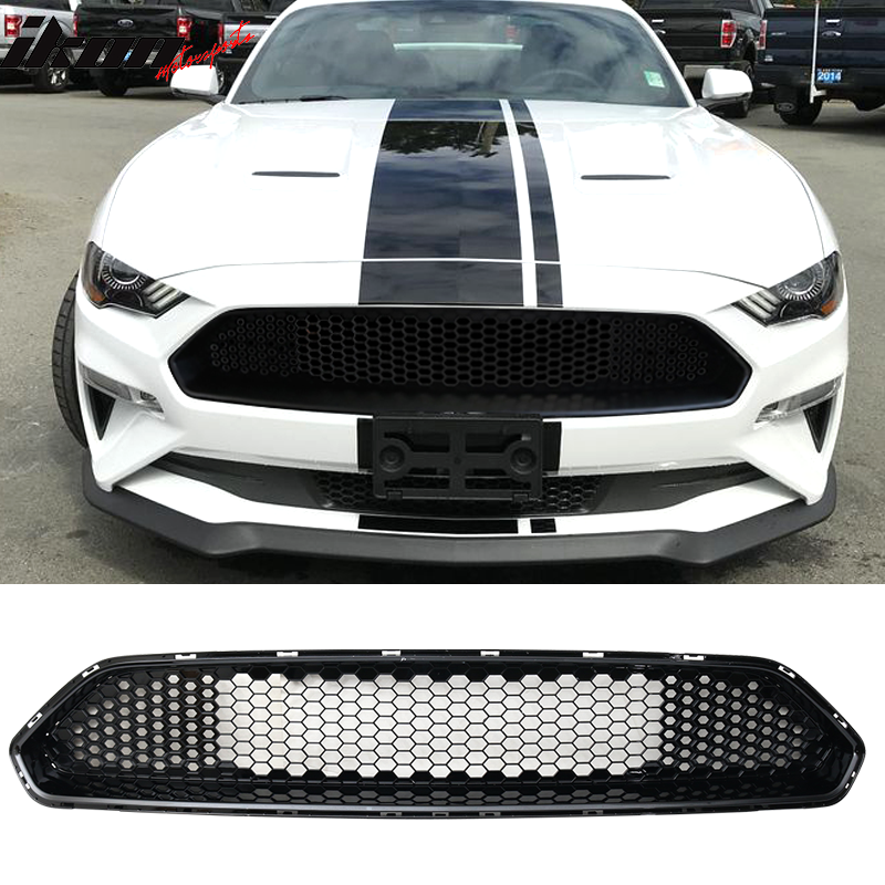 2018-2023 Ford Mustang Mesh Style Black Upper Grille ABS Plastic