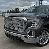 Spec-D Grill GMC Sierra 1500 (2019-2020) [ABS Mesh] Chrome / Matte Black / Glossy Black