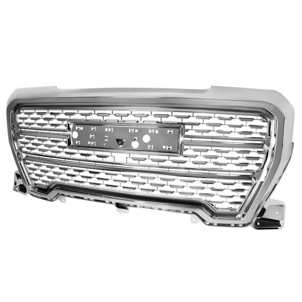 Spec-D Grill GMC Sierra 1500 (2019-2020) [ABS Mesh] Chrome / Matte Black / Glossy Black