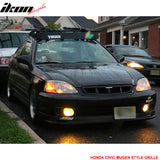 1999-2000 Honda Civic Mugen Style Unpainted Mesh Front Hood Grille ABS