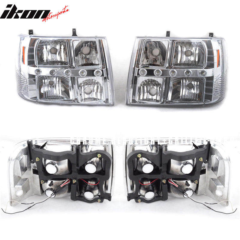 1999-2006 Chevy Silverado Suburban Tahoe Head Light & Reflector &Grill
