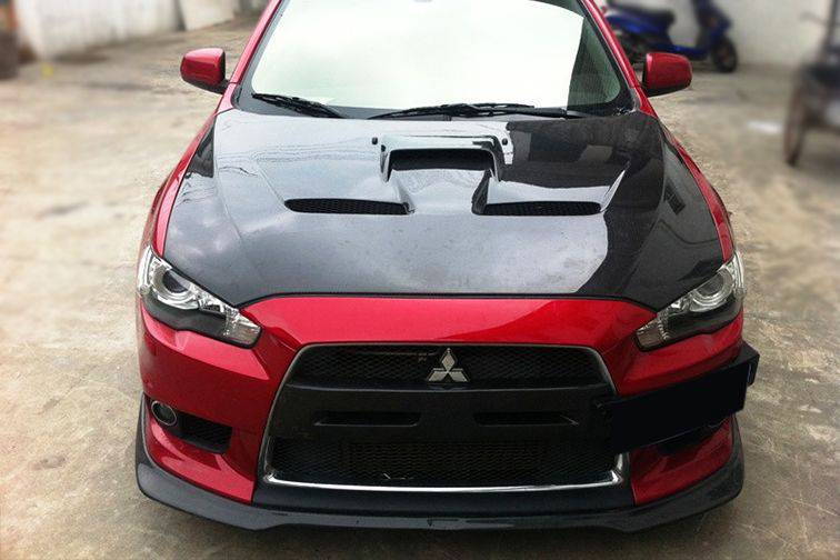 2008-2016 Mitsubishi Evolution 10 X BS Style Carbon Fiber Hood