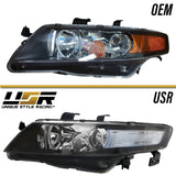 2004-2008 Acura TSX JDM Euro-R Style Clear D2S Headlights