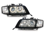 1998-2001 Audi A6 C5 D2S Black Angel Eye Projector Headlights