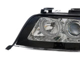 1998-2001 Audi A6 C5 D2S Black Angel Eye Projector Headlights