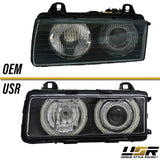 1992-1999 BMW E36 P36 Style Black Headlights with White UHP LED