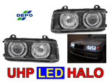 1992-1999 BMW E36 P36 Style Black Headlights with White UHP LED