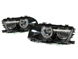 1999-2001 BMW E46 4d P46 Style Black Headlight White UHP LED