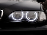 1999-2001 BMW E46 4d P46 Style Black Headlight White UHP LED