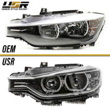 2012-2015 BMW F30 3 Series Black Projector Headlights with Halogen Bulbs