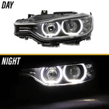 2012-2015 BMW F30 3 Series Black Projector Headlights with Halogen Bulbs
