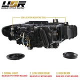 2012-2015 BMW F30 3 Series Black Projector Headlights with Halogen Bulbs