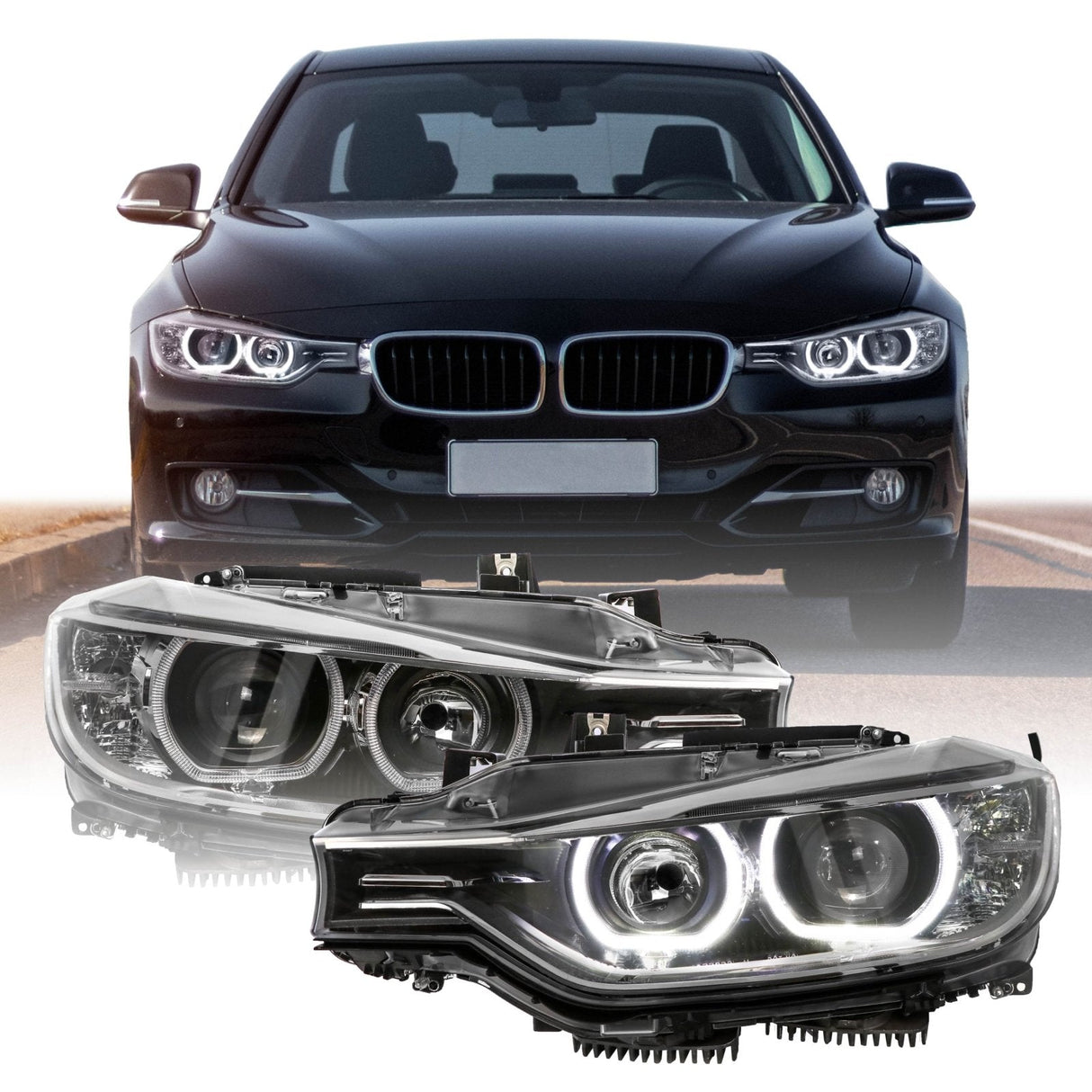 2012-2015 Bmw F30 3 Series Depo Black Projector Headlight