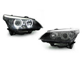 2004-2009 BMW E60/E61 Depo V3 Style Black U-Ring LED Angel Headlights