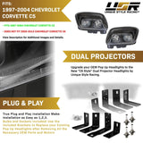 1997-2004 Chevrolet Corvette C5 Chrome Projector Headlights