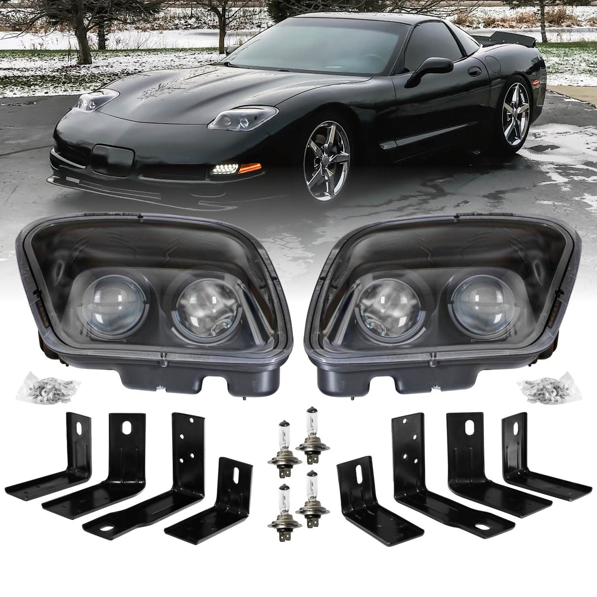 1997-2004 Chevrolet Corvette C5 Chrome Projector Headlights