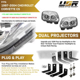 1997-2004 Chevrolet Corvette C5 Chrome Projector Headlights