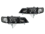 1994-1997 Honda Accord JDM Style Black Headlights with Corners