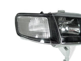 1994-1997 Honda Accord JDM Style Black Headlights with Corners