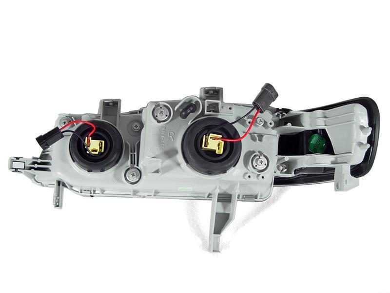 1994-1997 Honda Accord JDM Style Black Headlights with Corners