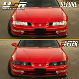 1992-1996 Honda Prelude DM Style Black Projector Headlight Set