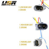 1992-1996 Honda Prelude DM Style Black Projector Headlight Set