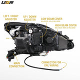2006-2013 Lexus Is250/Is350 Depo V2 Oe Facelift Style W/Drl Led Bar Projector Black Headlight Set