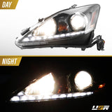 2006-2013 Lexus Is250/Is350 Depo V2 Oe Facelift Style W/Drl Led Bar Projector Black Headlight Set